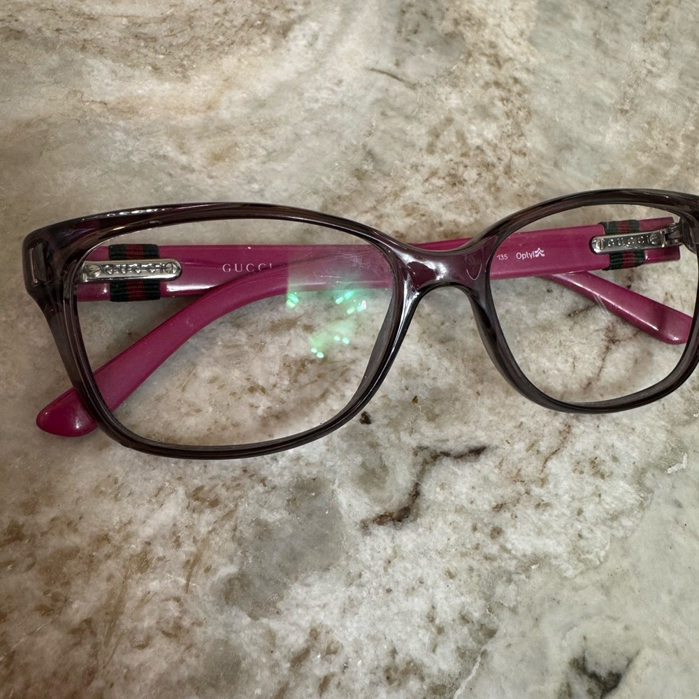 Gucci Women's Black and Pink Glasses